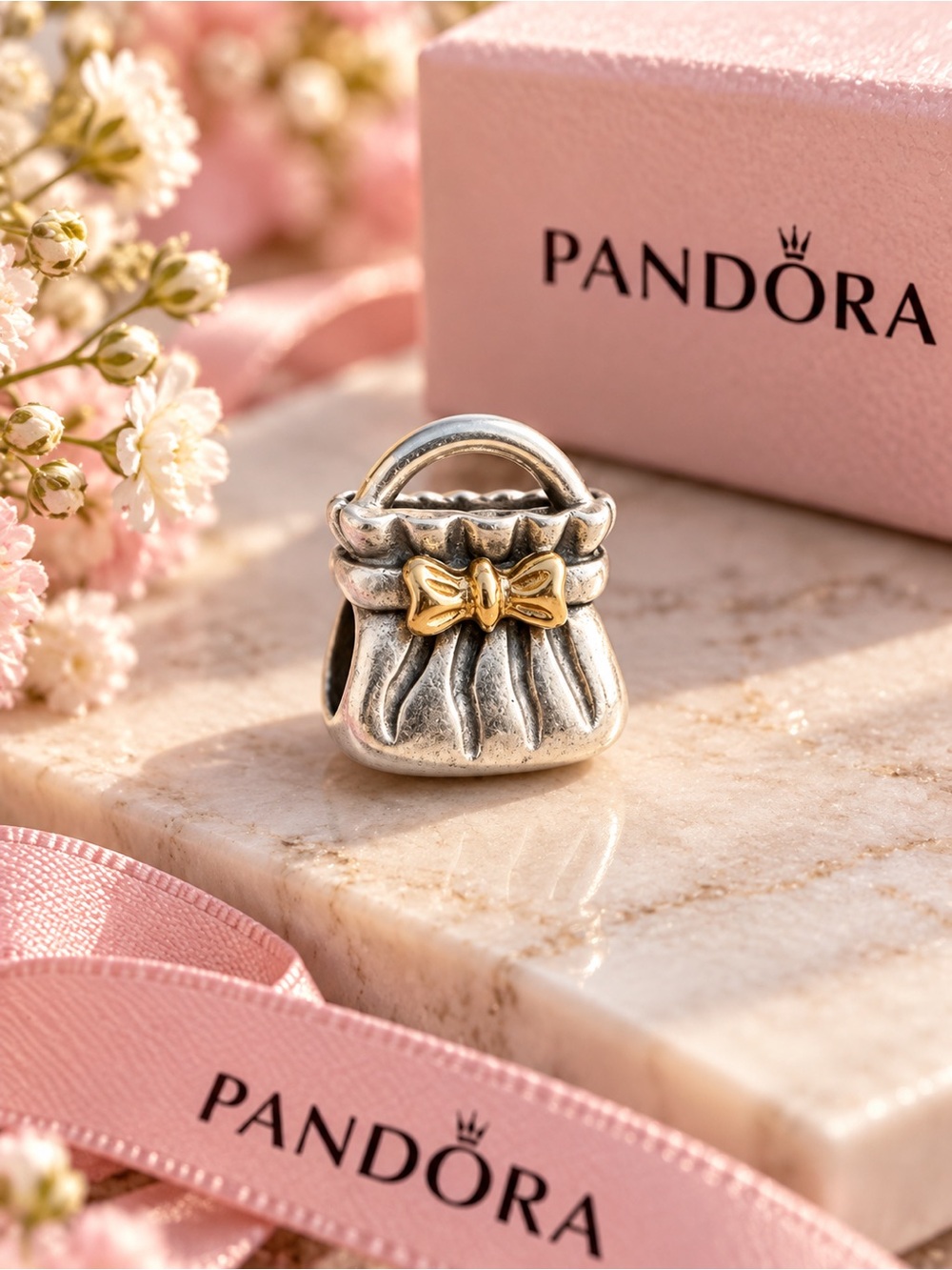 Pandora Two-Tone Handbag Purse Charm 🎀